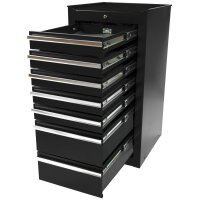 Black tool cabinet, slim, 7 drawers