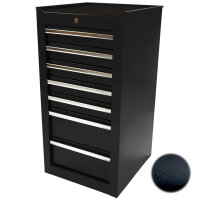 Werkzeugschrank schwarz, schmal, 7 Schubladen