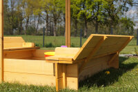 Caja de arena con techo, abatible