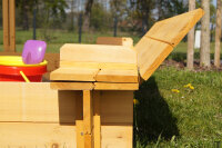 Caja de arena con techo, abatible