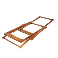 2er Set Gartenliege, Relaxliege, Sonnenliege, Liegestuhl mit rotem Bezugsstoff