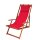2er Set Gartenliege, Relaxliege, Sonnenliege, Liegestuhl mit rotem Bezugsstoff
