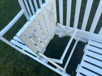 Banc de jardin avec table en bois dacacia blanche 3 fois vernie