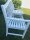 Banco de jardín con mesa de madera de acacia blanca 3 veces lacada