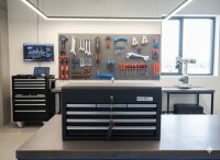 Boîte à outils, grande, avec 6 tiroirs, noire