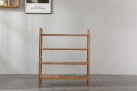 3x Schoenenrek, 2-laags stapelbaar Gitterdesign, walnoothout