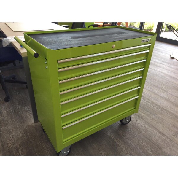 Wide Tool Trolley, 7 Drawers S47 Green