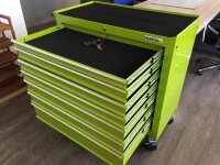 Brede gereedschapswagen, 7 lades S47 groen