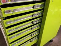 Carrello attrezzi largo, 7 cassetti S47 verde