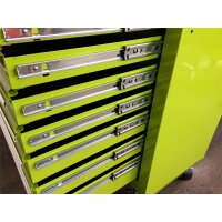 Carrello attrezzi largo, 7 cassetti S47 verde