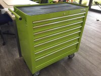 Carrello attrezzi largo, 7 cassetti S47 verde