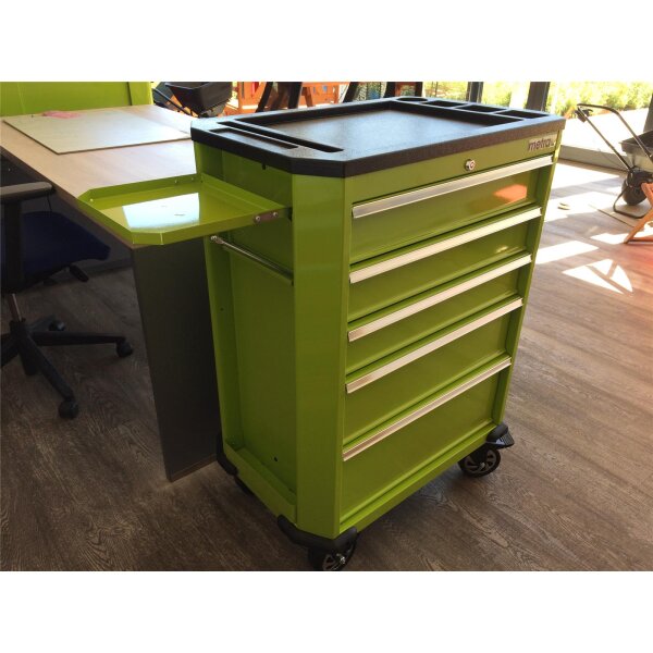 Carro de herramientas, serie profesional, 5 cajones, verde