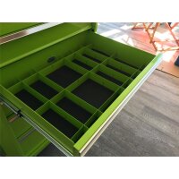Carrello degli attrezzi, Serie Professionale, 5 cassetti, verde