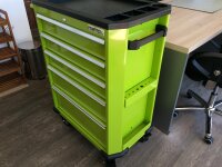 Carro de herramientas, serie profesional, 5 cajones, verde