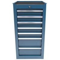 Armoire à outils bleue, étroite, 7 tiroirs