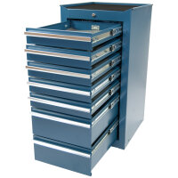 Werkzeugschrank blau, schmal, 7 Schubladen