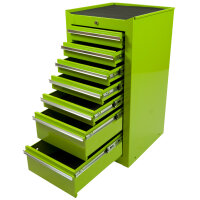 Green Tool Cabinet, Narrow, 7 Drawers, Professional