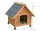Casa para perros, madera maciza, techo a dos aguas 70 x 60 x 75 cm