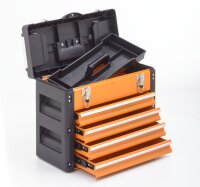 Værktøjskasse, 4 skuffer orange