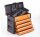 Boîte à outils, 4 tiroirs orange