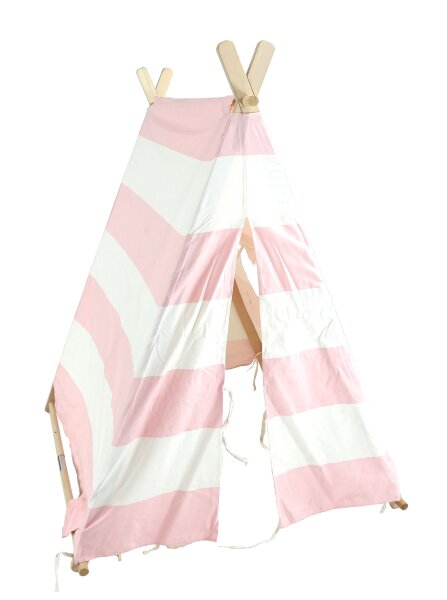 Kindertent, Speeltent, Indoor tent voor kinderen, roze-wit