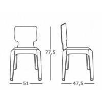 Chaise empilable, chaise en plastique robuste disponible en couleurs variées