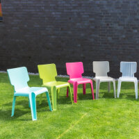 Chaise empilable, chaise en plastique robuste disponible en couleurs variées
