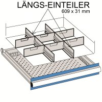 Langsgående adskiller til 609 x 31mm