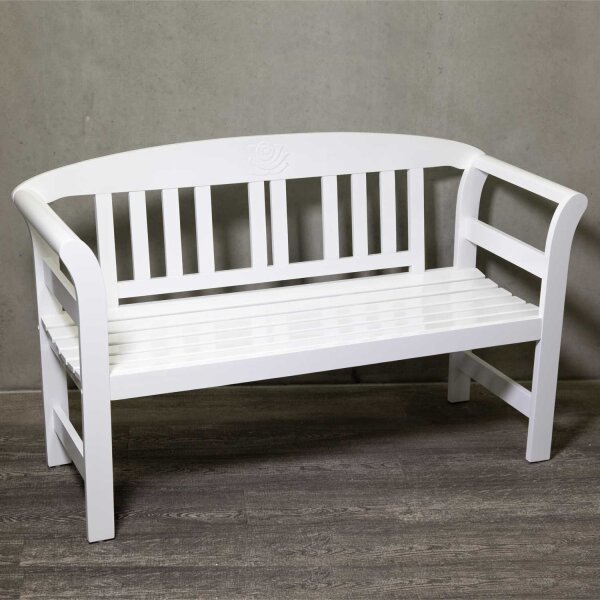 Garden bench, wooden bench, white Friesen bench made of acacia wood