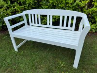 Banco de jardín, banco de madera, banco Friesen blanco de madera de acacia