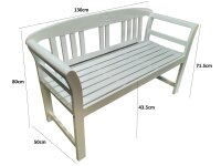 Garden bench, wooden bench, white Friesen bench made of acacia wood