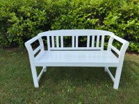 Garden bench, wooden bench, white Friesen bench made of acacia wood
