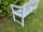 Banc de jardin, banc en bois, banc frison blanc en bois dacacia