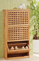 Schoenenrek, 3 Deuren, Gaasdesign, Notenhout