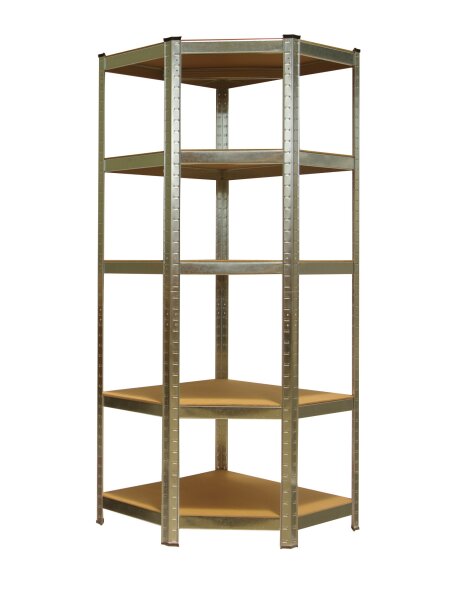 Scaffale ad angolo, scaffale pesante, 5 ripiani, piccolo