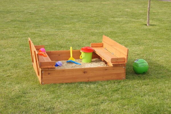 Sandpit with Cover and Benches