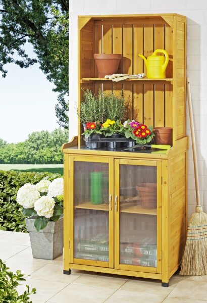 Gartenschrank mit Regal - wetterfest und praktisch