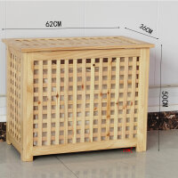 Baúl de ropa con bolsa de lino de madera de pino