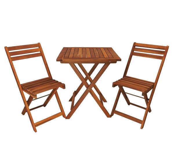 Balcony Set, Bistro Set, Table with 2 Chairs, brown
