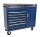 Tool trolley 7 drawers and door, with large wooden top