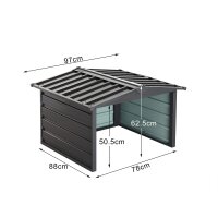 Garage til robotplæneklippere, metaloverdækning