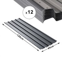 Trapezoidal Sheets 12-Piece Set, Anthracite