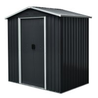 Husholdningshus antracit 131 x 194 x 184 cm Husholdningsskur, Skur, Metal