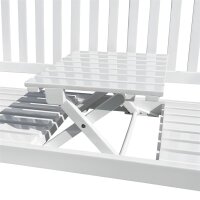 Banco de jardín, banco de madera, blanco, banco con mesa