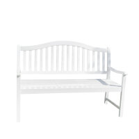 Tuinbank, houten bank, wit, zitbank met tafel