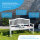 Tuinbank, houten bank, wit, zitbank met tafel