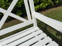 Panca da giardino, panca in legno, bianca, panchina, 2 posti