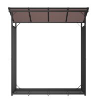 Metall Kaminholzregal Anthrazit XXL 185 x 70 x 193,5 cm mit Dach