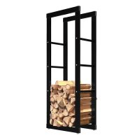 Kaminholzregal, Metall Brennholzregal 40 x 25 x 100 cm
