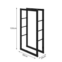 Kaminholzregal, Metall Brennholzregal 60 x 25 x 100 cm